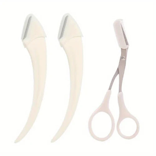 Eyebrow Trimmer Set, Curved Eyebrow Razor, Eyebrow Scissors With Comb,